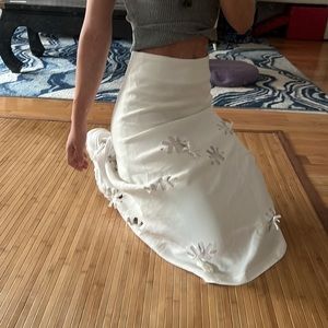 J.O.A. Snowflake MIDI Mermaid Skirt Light Birch
